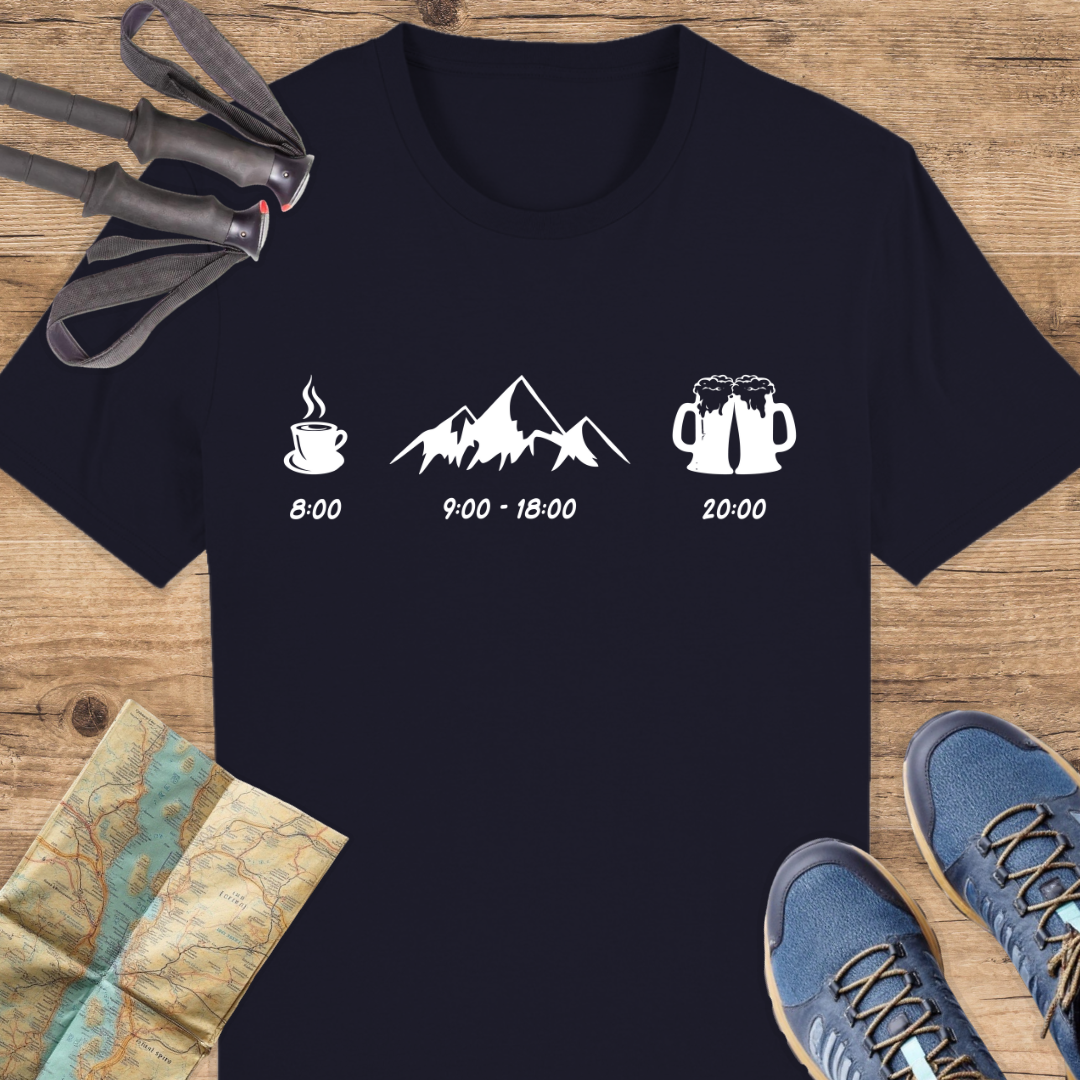 Unisex Bio T-Shirt Tagesplan wandern