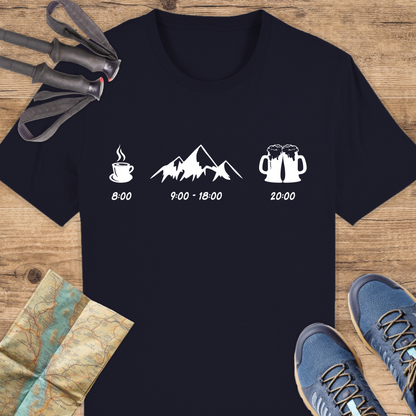 Unisex Bio T-Shirt Tagesplan wandern