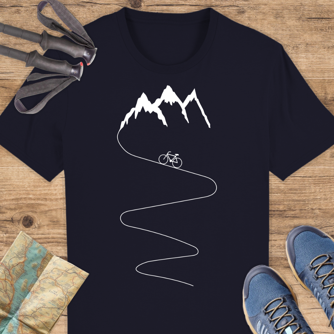 Unisex Bio T-Shirt fahrrad und Berge