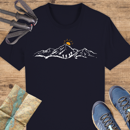 Unisex Bio T-Shirt Sonnenuntergang Berge