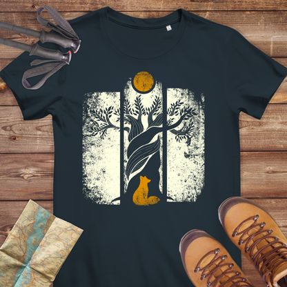 Damen Medium Fit Bio T-Shirt Fuchs Baum