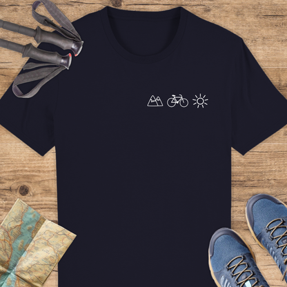 Unisex Bio T-Shirt Berge Rad Sonne