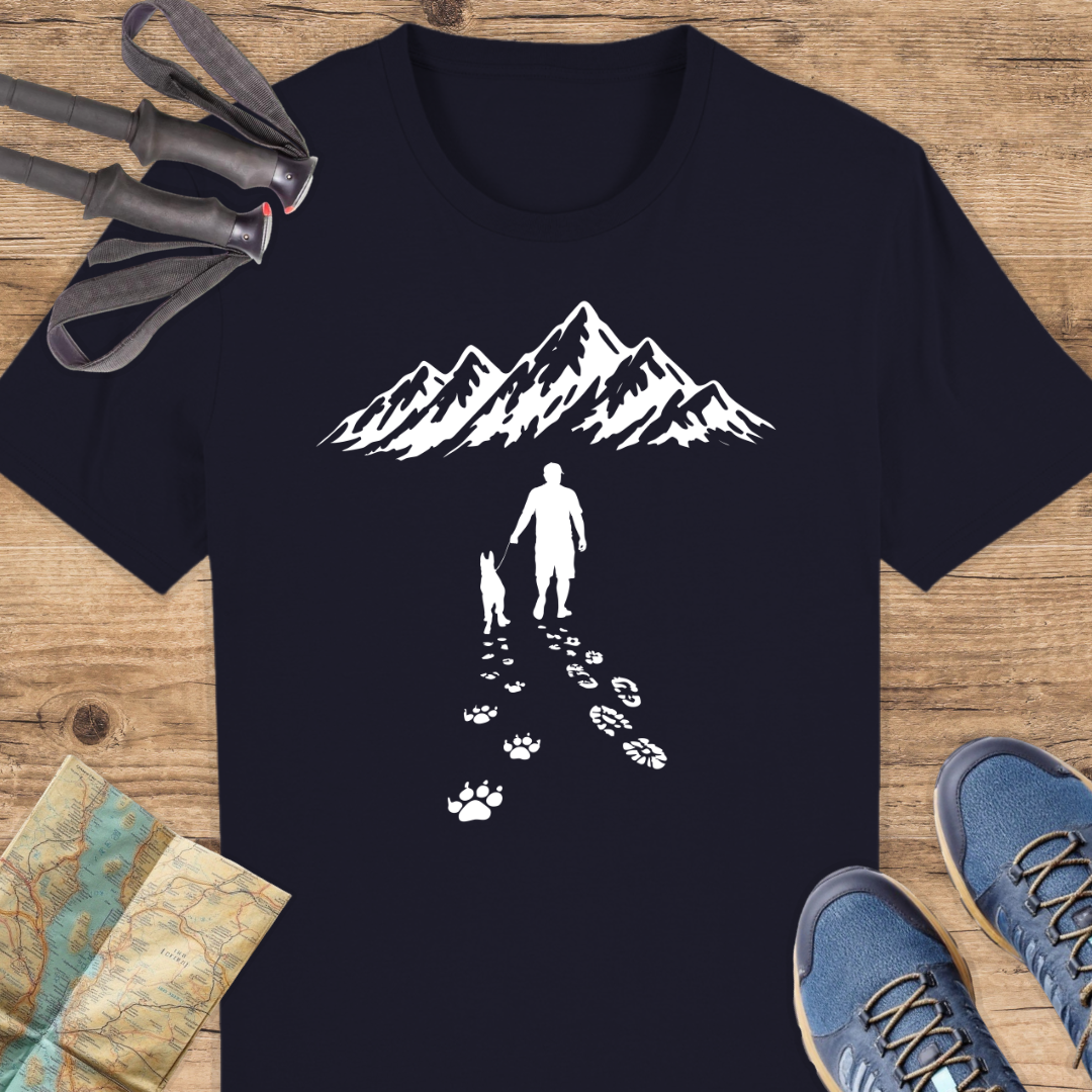 Unisex Bio T-Shirt Hund und Wanderer