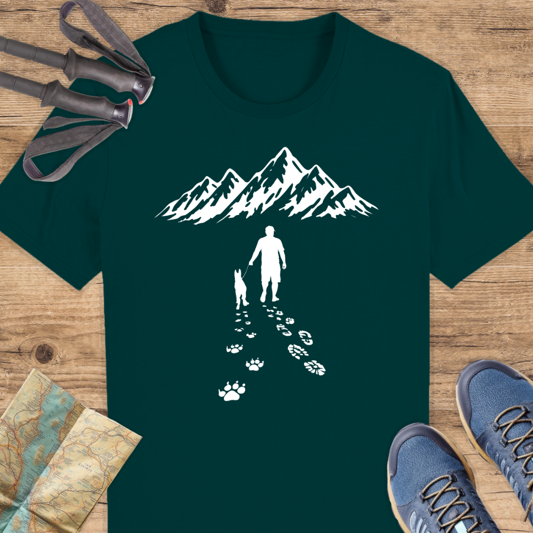 Unisex Bio T-Shirt Hund und Wanderer