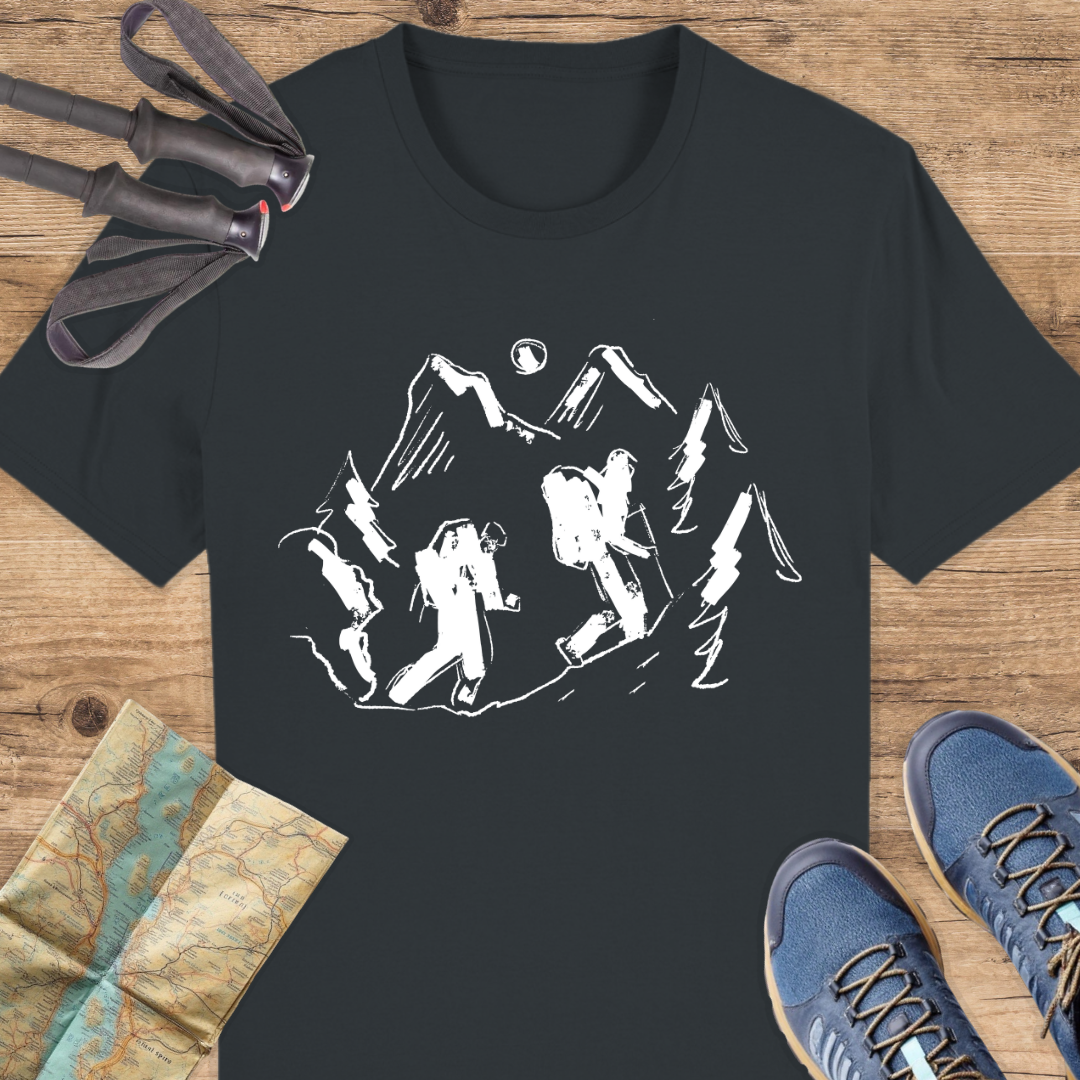 Unisex Bio T-Shirt Gezeichnete wanderer