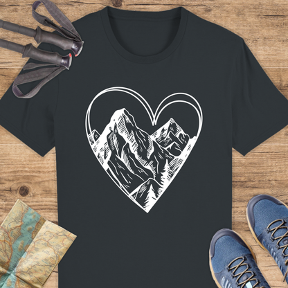 Unisex Bio T-Shirt Herz Berge