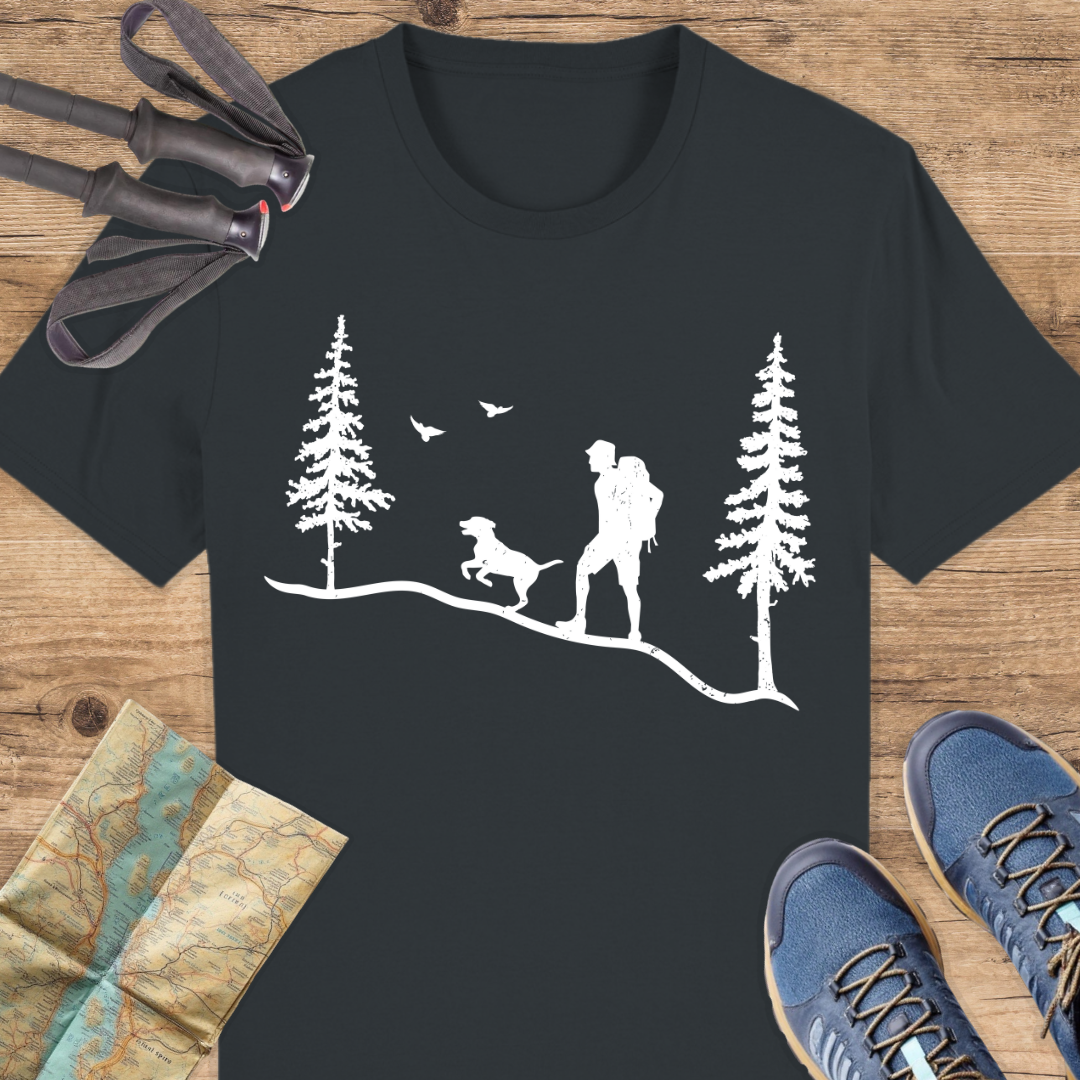 Unisex Bio T-Shirt Hund und wanderer