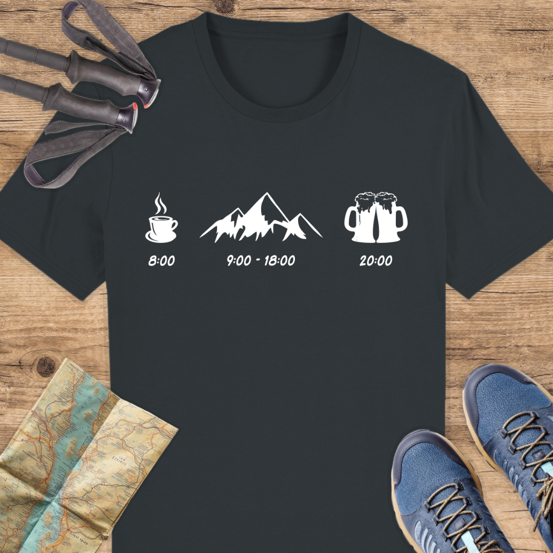 Unisex Bio T-Shirt Tagesplan wandern
