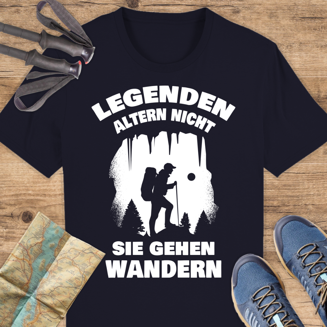 Unisex Bio T-Shirt Legenden gehen wandern