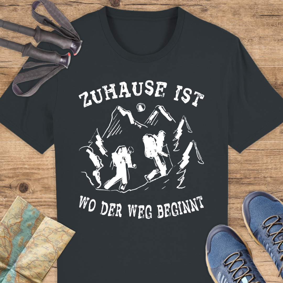 Unisex Bio T-Shirt Zuhause ist wo der Weg beginnt