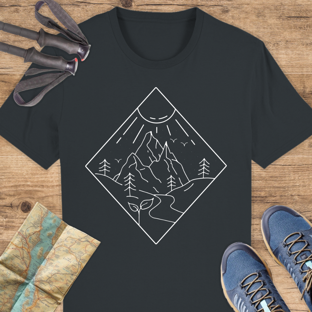 Unisex Bio T-Shirt Line art Berg