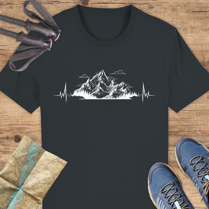 Unisex Bio T-Shirt Herzschlag Berge