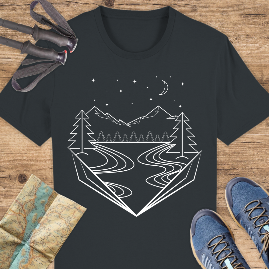 Unisex Bio T-Shirt Berge Line Art