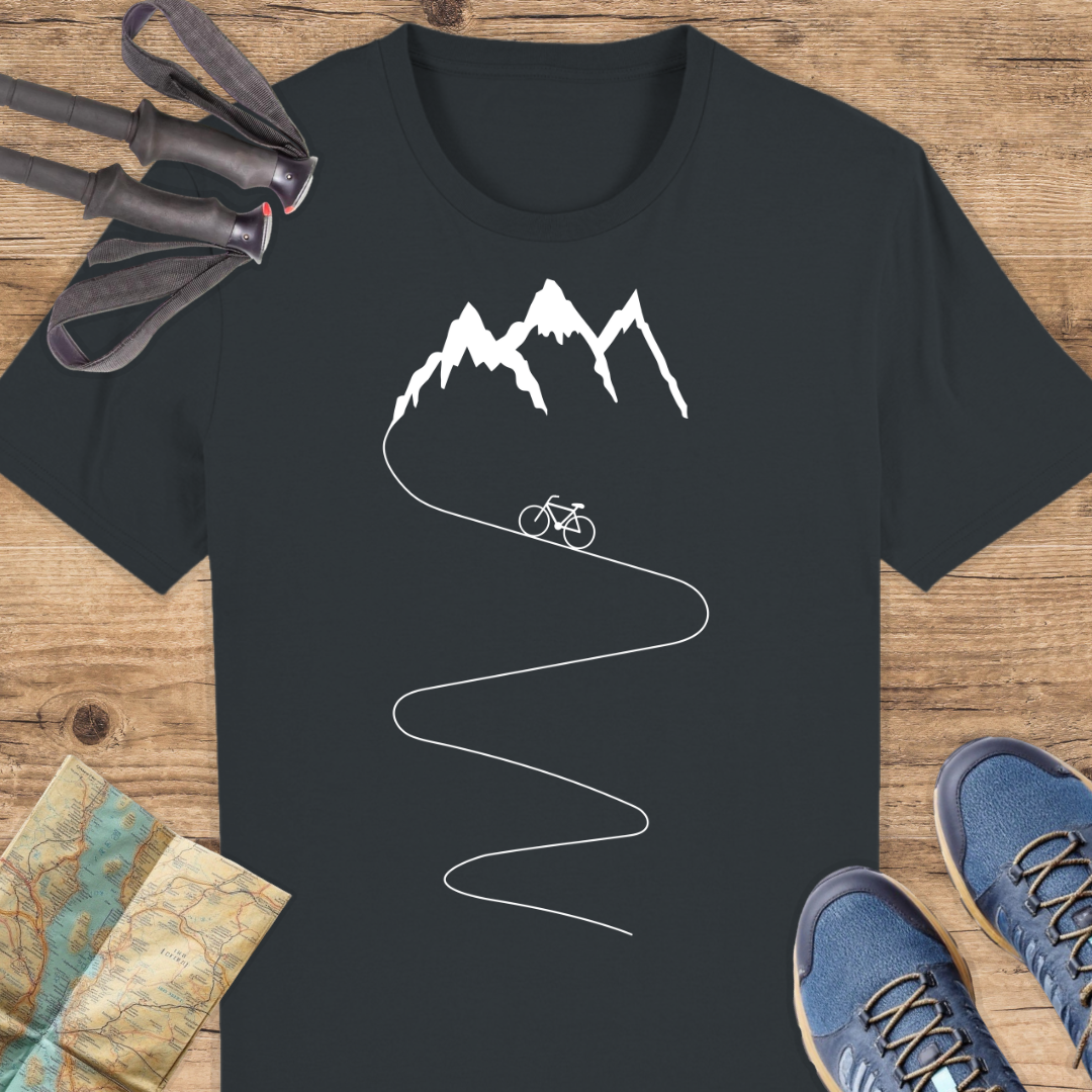 Unisex Bio T-Shirt fahrrad und Berge