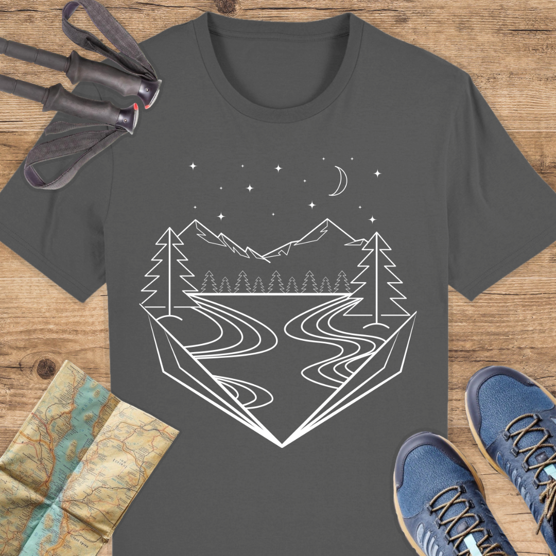 Unisex Bio T-Shirt Berge Line Art