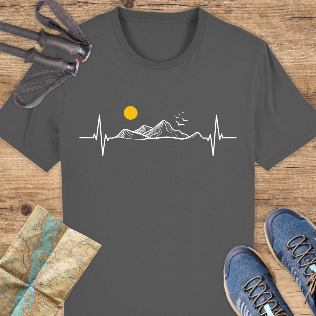 Unisex Bio T-Shirt Herzschlag Berge