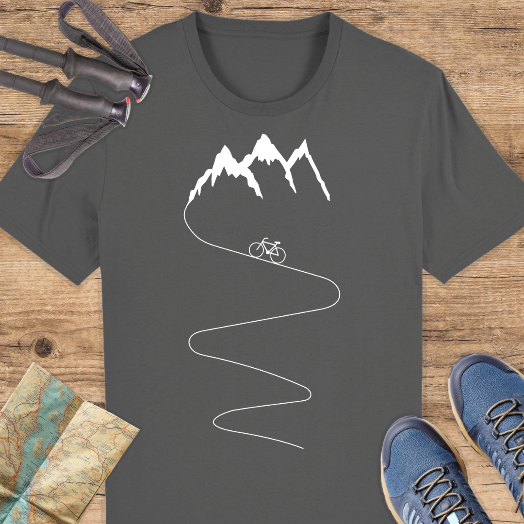 Unisex Bio T-Shirt fahrrad und Berge