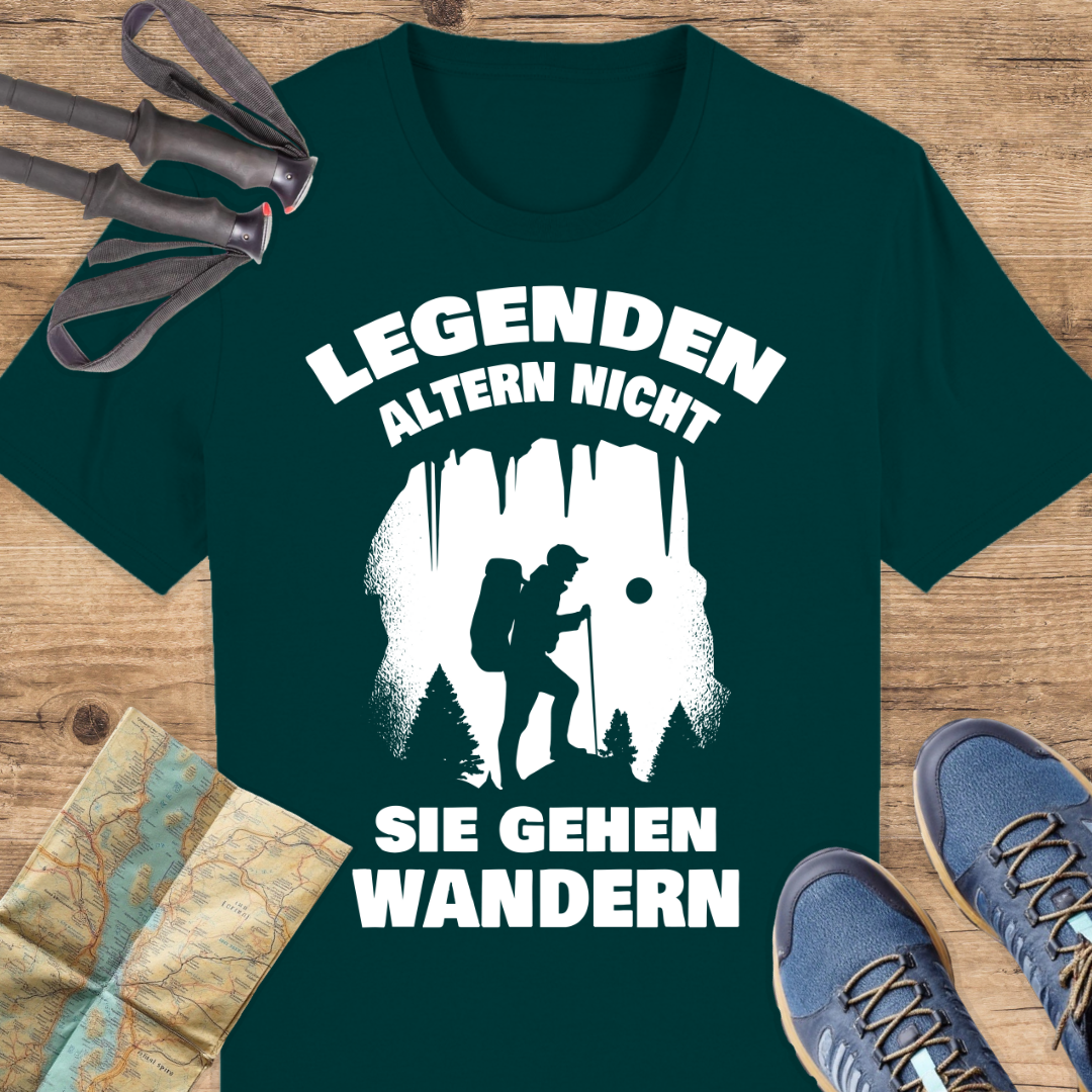 Unisex Bio T-Shirt Legenden gehen wandern