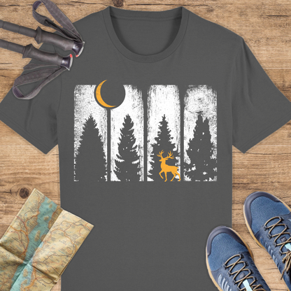 Unisex Bio T-Shirt Wald und Rothirsch