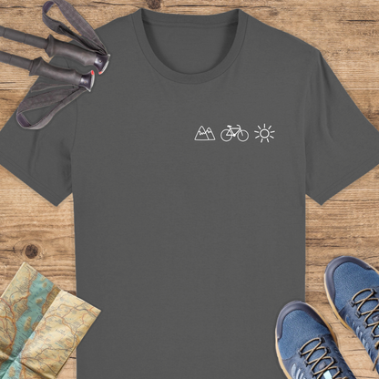 Unisex Bio T-Shirt Berge Rad Sonne