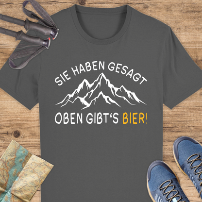 Unisex Bio T-Shirt Oben gibts Bier
