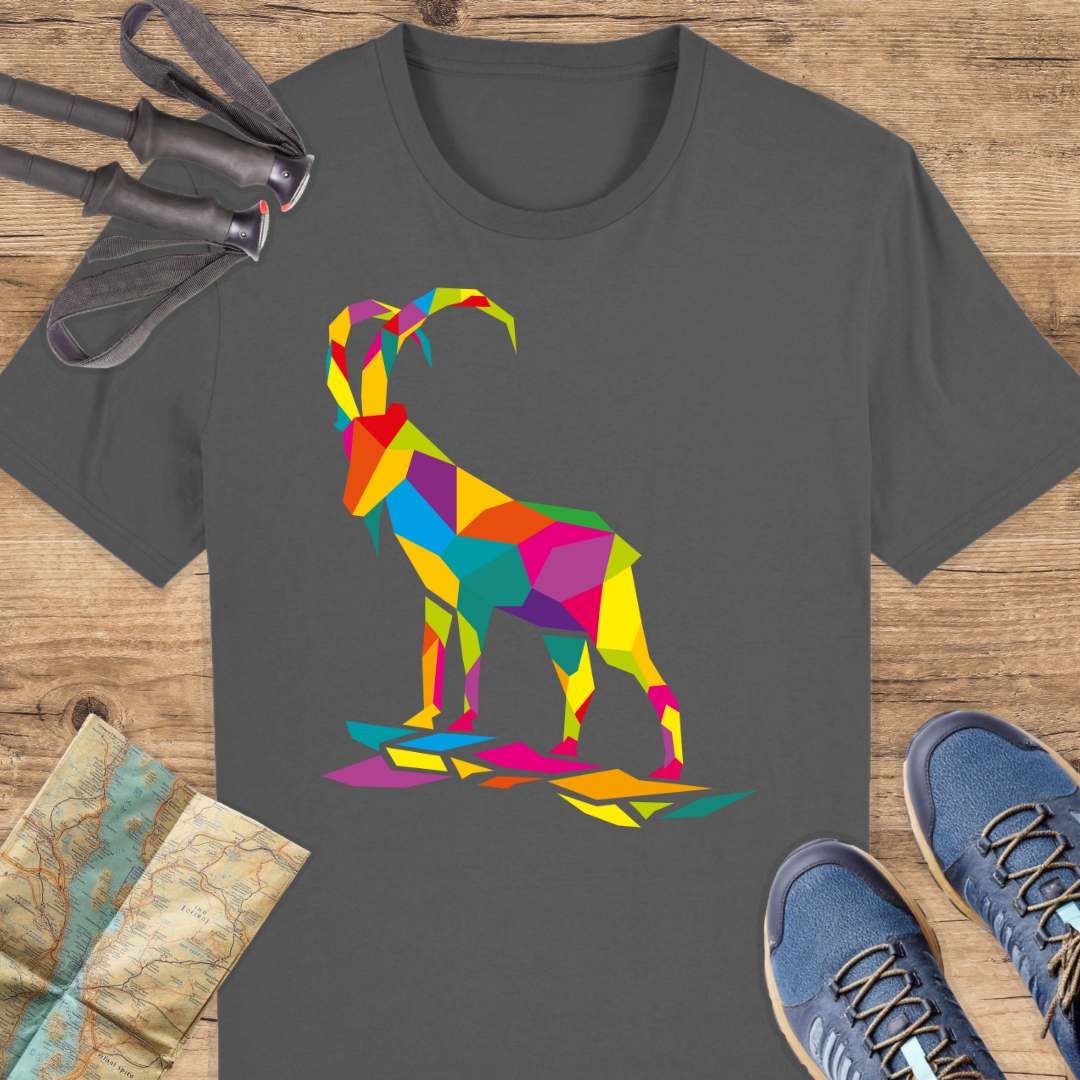 Unisex Bio T-Shirt Bunter Polygon Steinbock