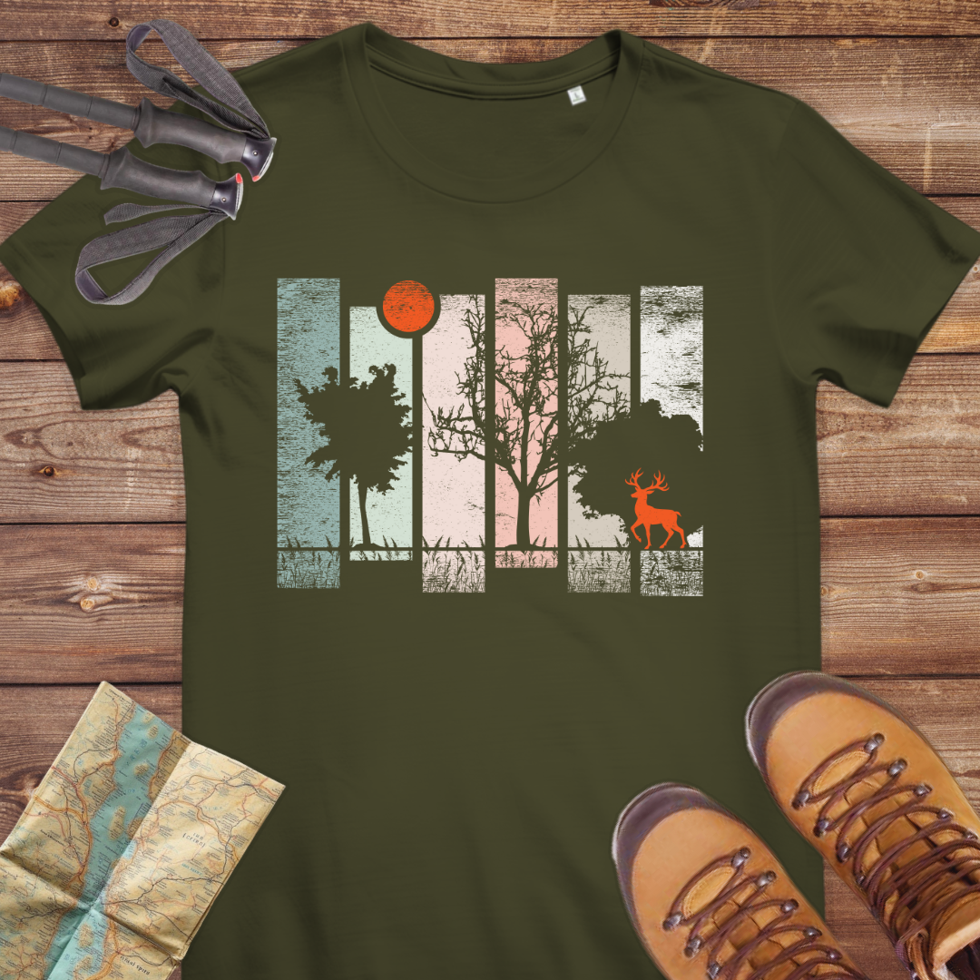 Damen Medium Fit Bio T-Shirt Vintage Wald