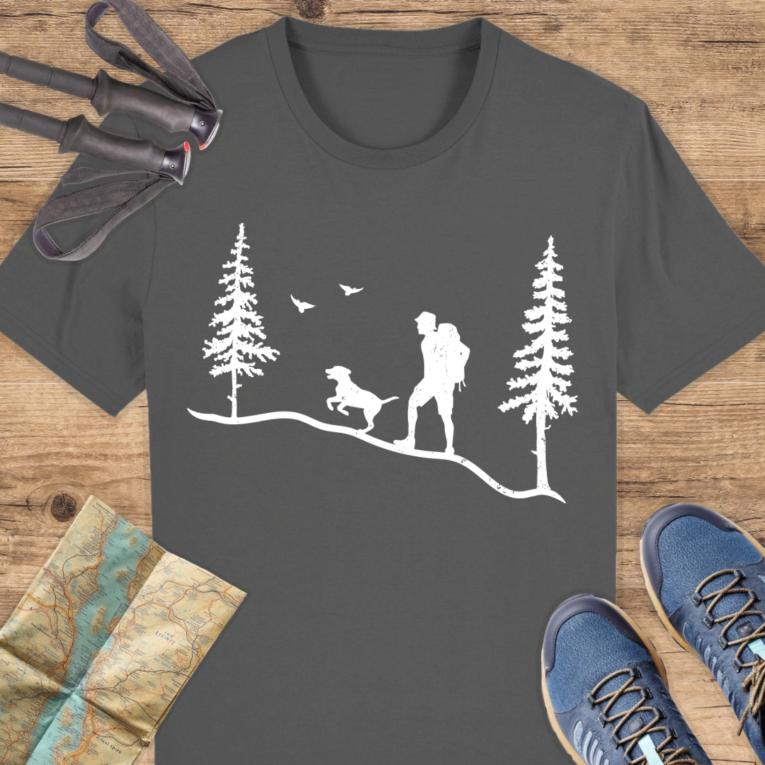 Unisex Bio T-Shirt Hund und wanderer