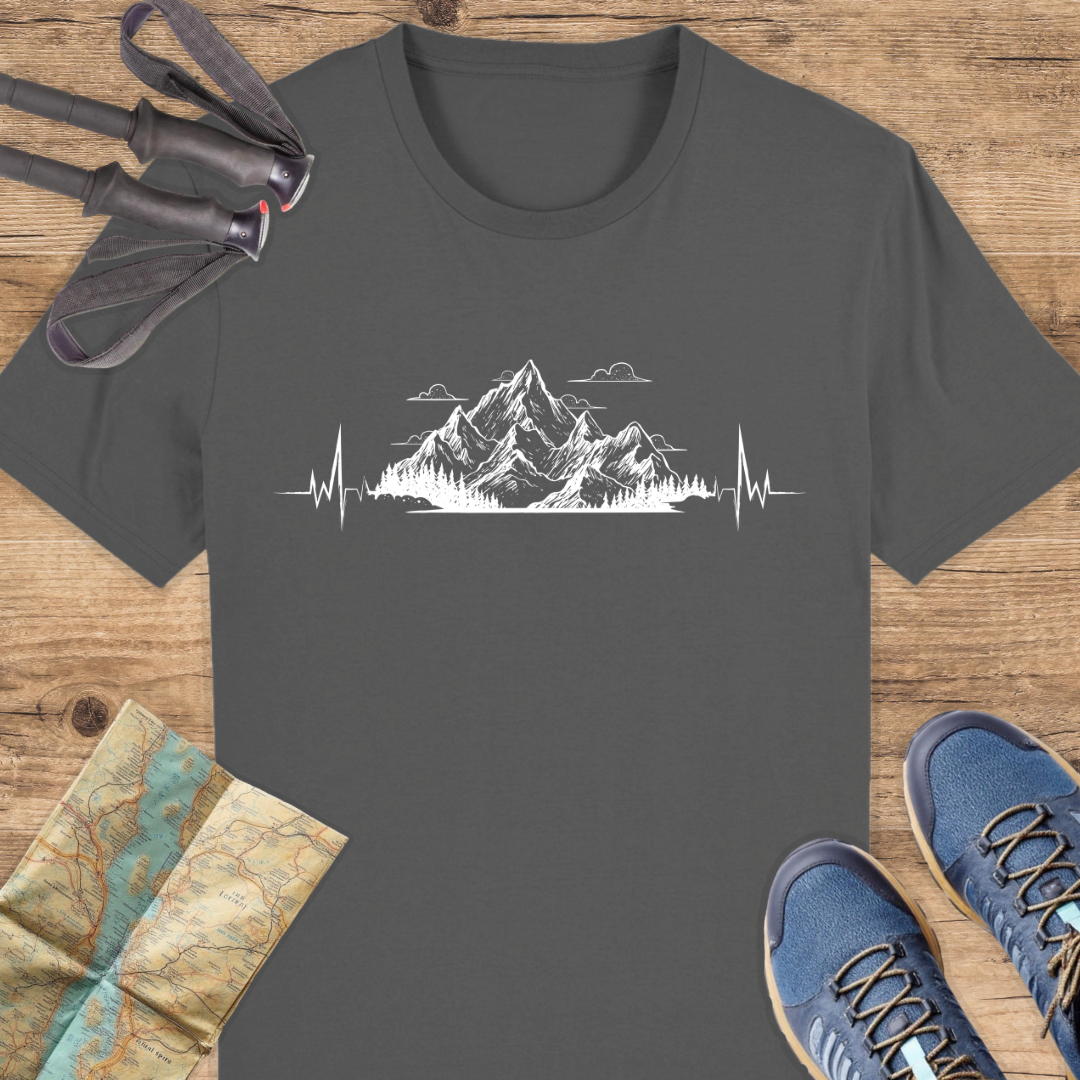Unisex Bio T-Shirt Herzschlag Berge