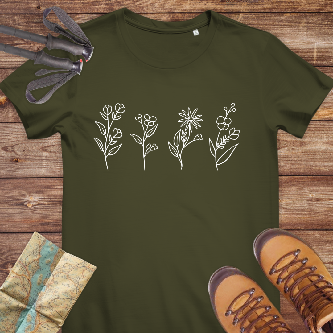 Damen Medium Fit Bio T-Shirt Wiesenblumen