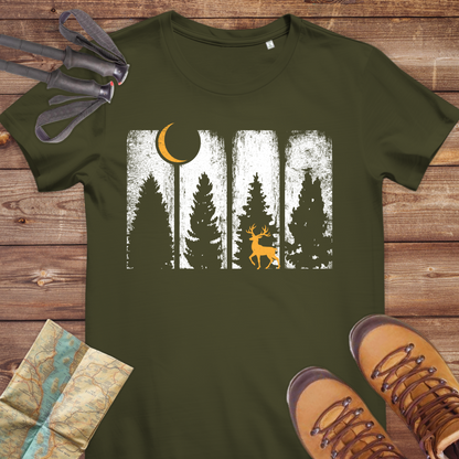 Damen Medium Fit Bio T-Shirt Wald Hirsch
