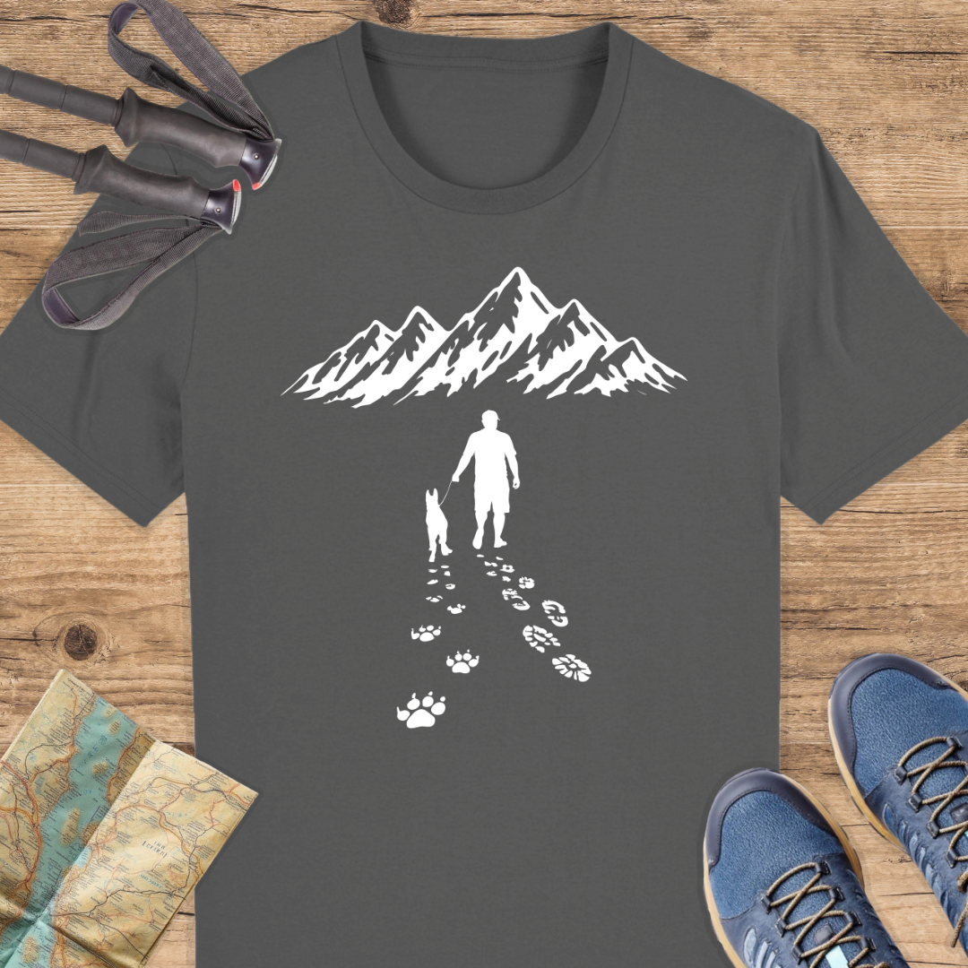 Unisex Bio T-Shirt Hund und Wanderer