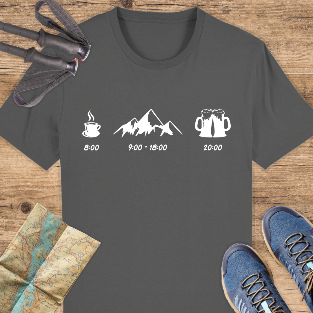 Unisex Bio T-Shirt Tagesplan wandern