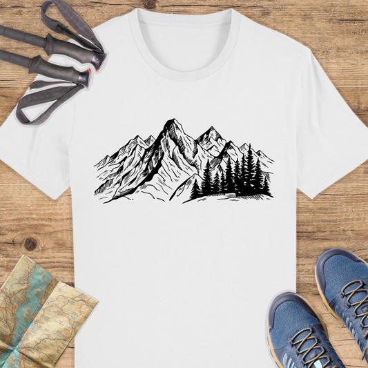 Unisex Bio T-Shirt Gezeichnete Berge