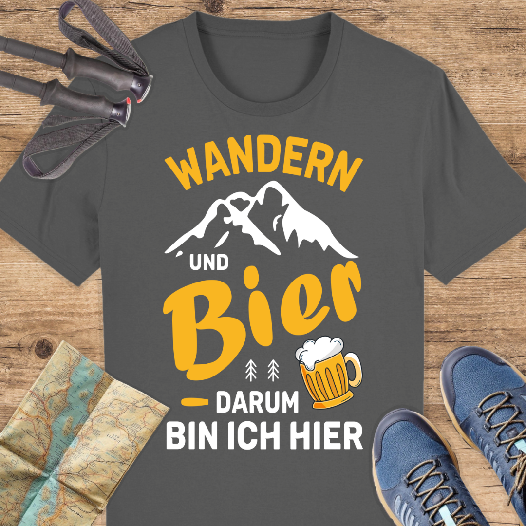 Unisex Bio T-Shirt Wandern und Bier