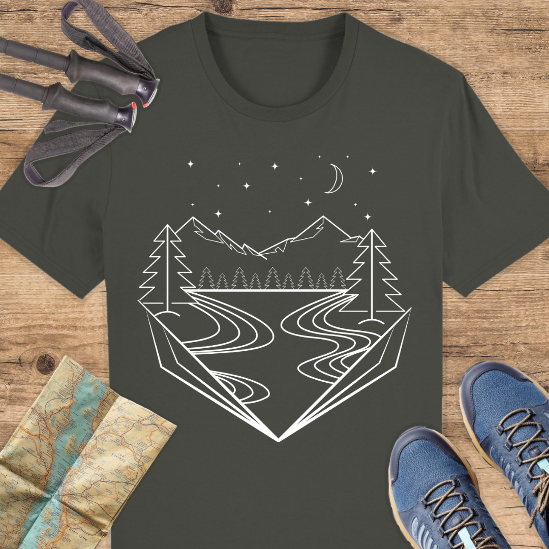 Unisex Bio T-Shirt Berge Line Art