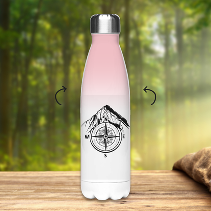 Edelstahl-Thermoflasche Kompass Berge