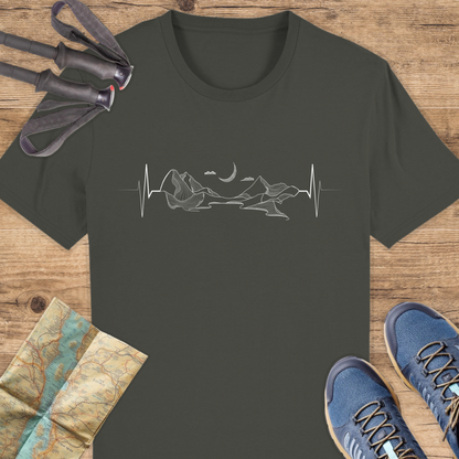 Unisex Bio T-Shirt Berge Mond Herzschlag