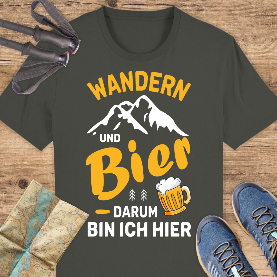 Unisex Bio T-Shirt Wandern und Bier