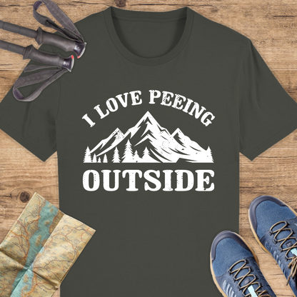 Unisex Bio T-Shirt Peeing outside