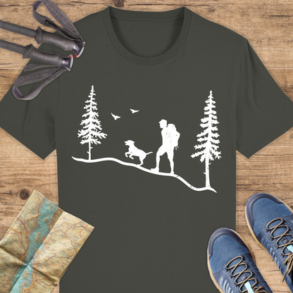 Unisex Bio T-Shirt Hund und wanderer