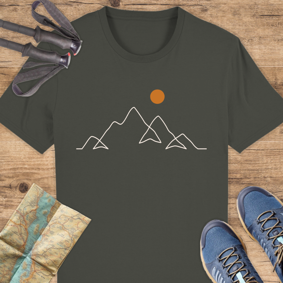 Unisex Bio T-Shirt Simple line art Berg