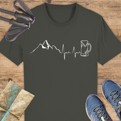 Unisex Bio T-Shirt Bier Berg Herzschlag