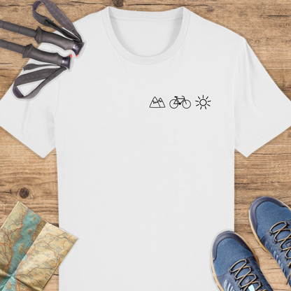 Unisex Bio T-Shirt Berge Rad Sonne