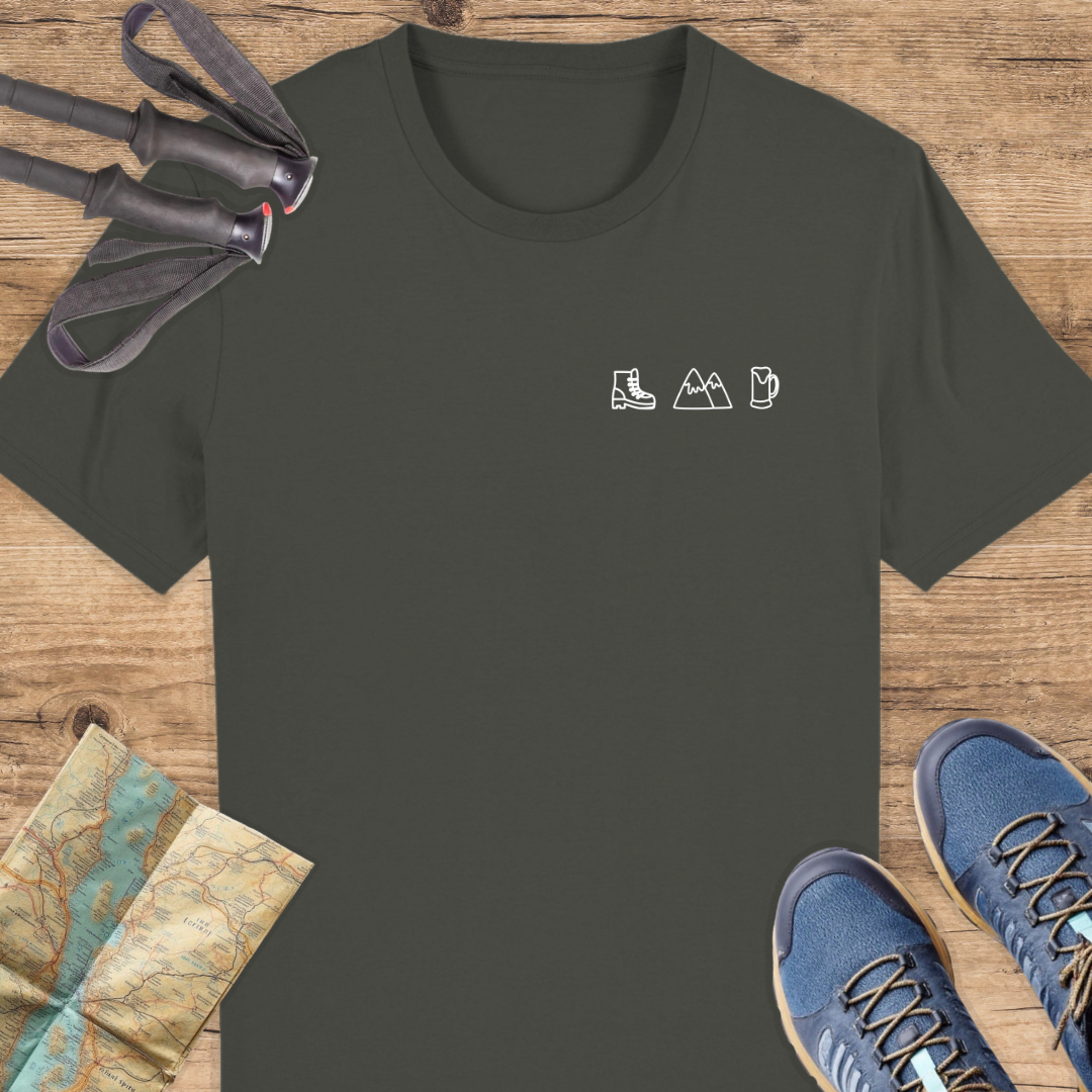 Unisex Bio T-Shirt Wandern und Bier
