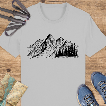 Unisex Bio T-Shirt Gezeichnete Berge