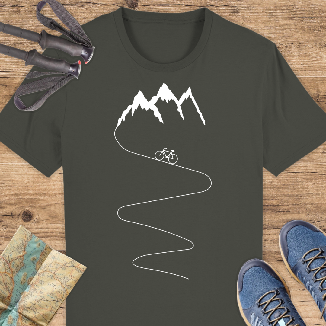 Unisex Bio T-Shirt fahrrad und Berge