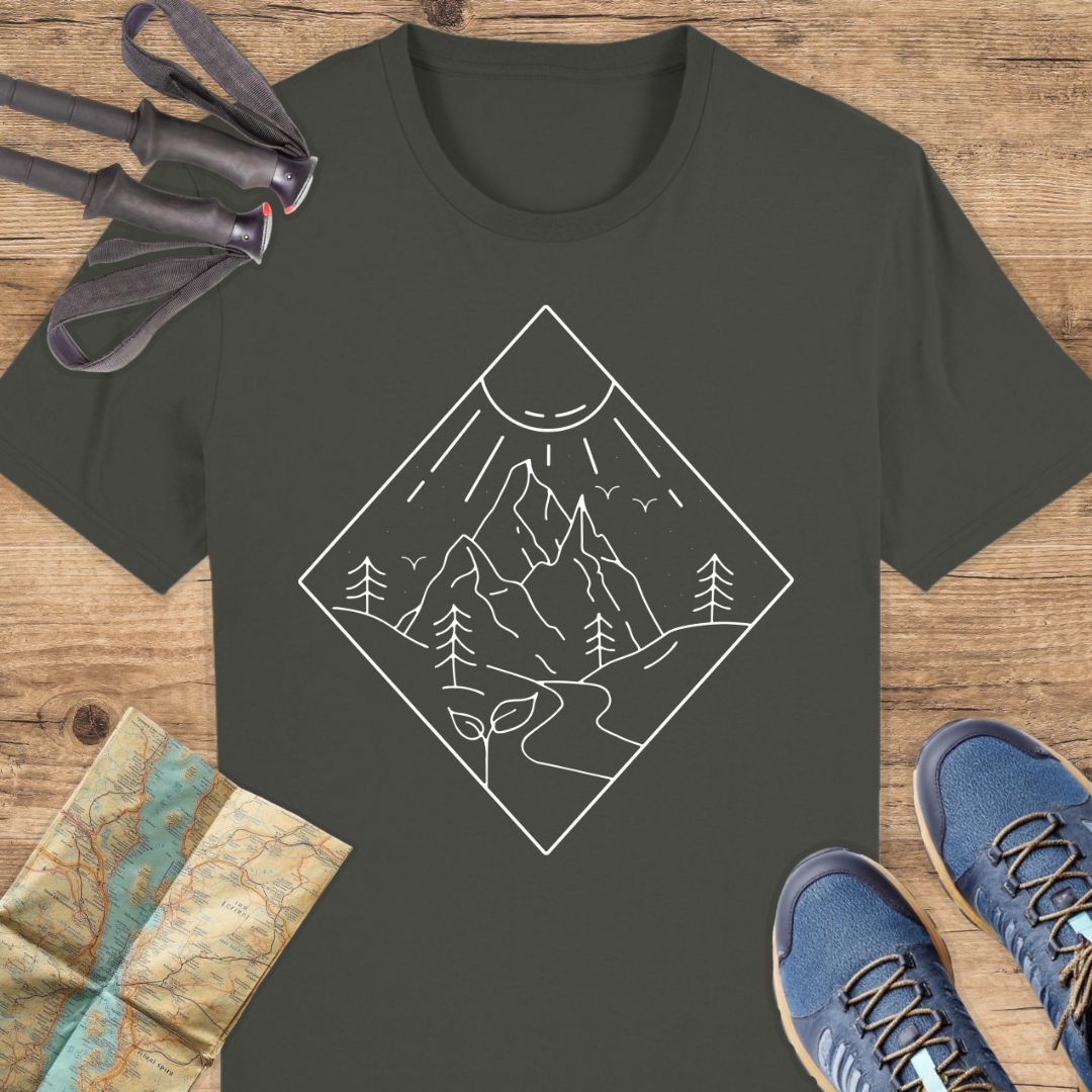 Unisex Bio T-Shirt Line art Berg