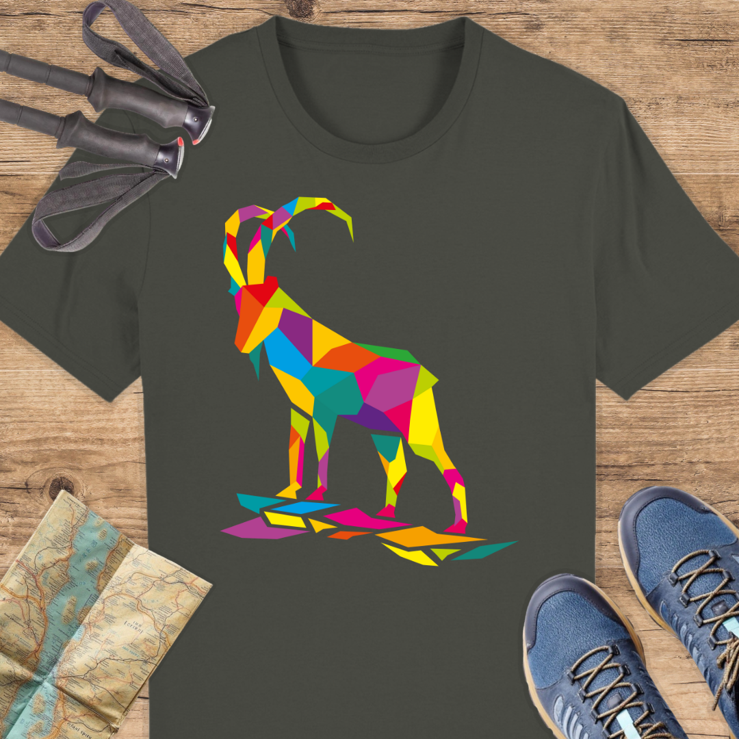 Unisex Bio T-Shirt Bunter Polygon Steinbock
