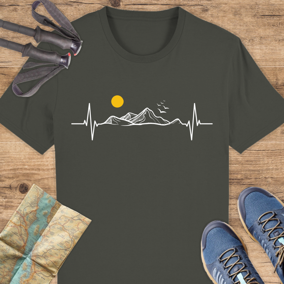 Unisex Bio T-Shirt Herzschlag Berge